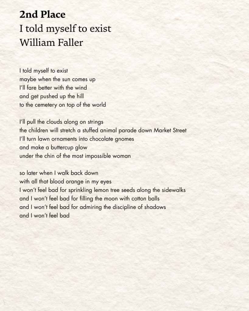 2nd_Place_I told myself to exists_William Faller
