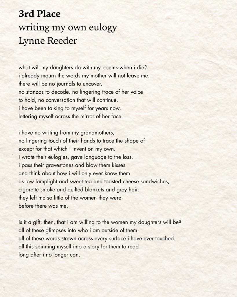 3rd_Place_writing my own eulogy_Lynne Reeder