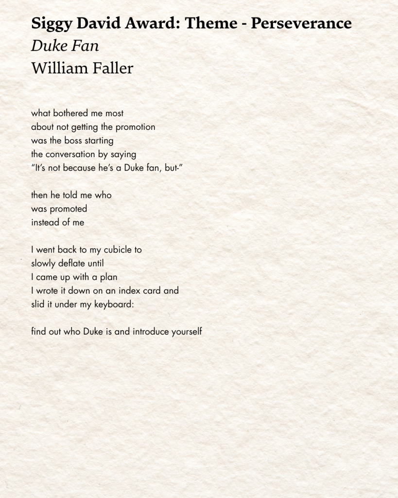SiggyDavidAward_Duke Fan_William Faller